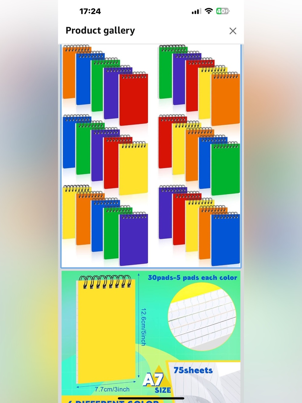30 Pack Spiral Memo Pads 3 x 5 Inch Spiral Journal Lined Wirebound College Ruled